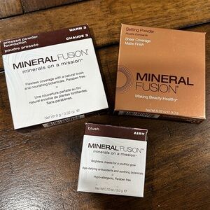 Mineral Fusion lot of 3. New pressed powder, setting powder and powder blush.